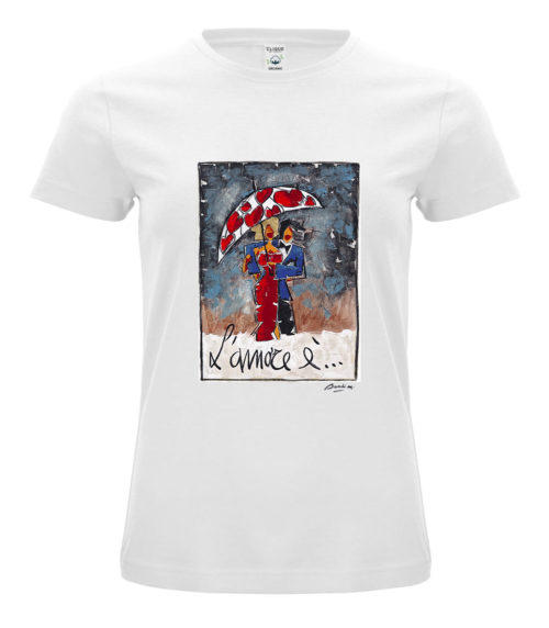 T-shirt d'artista con stampa digitale massimiliano bardi - L'amore è - | Ikona Studio