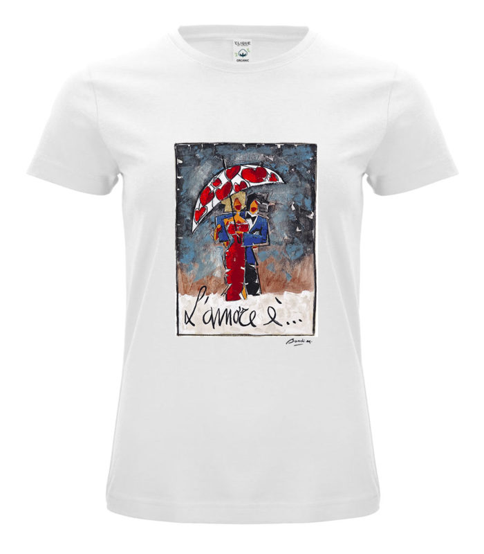 T-shirt d'artista con stampa digitale massimiliano bardi - L'amore è - | Ikona Studio