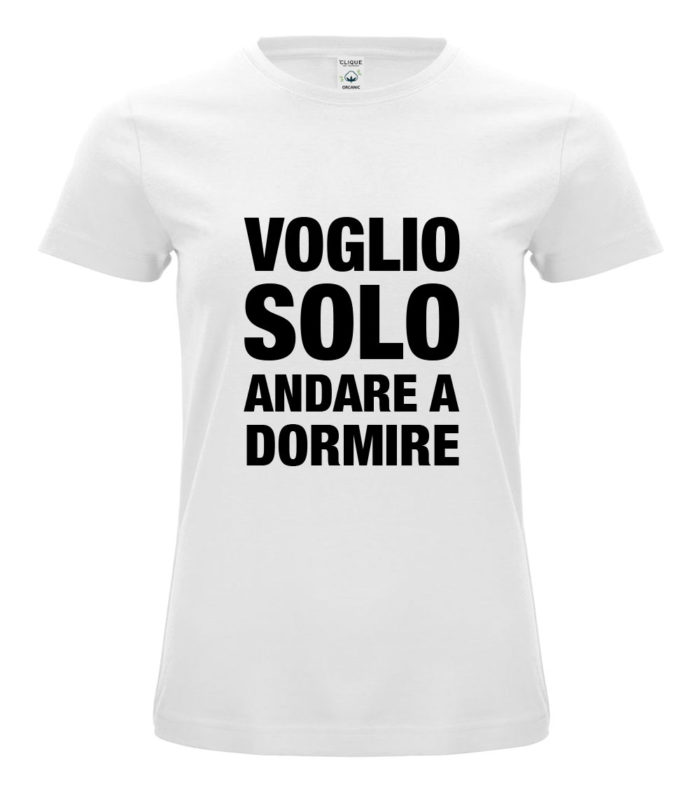 T-shirt con scritta Voglio solo un buon caffè in cotone organico 100% - Ikona Studio stampa digitale