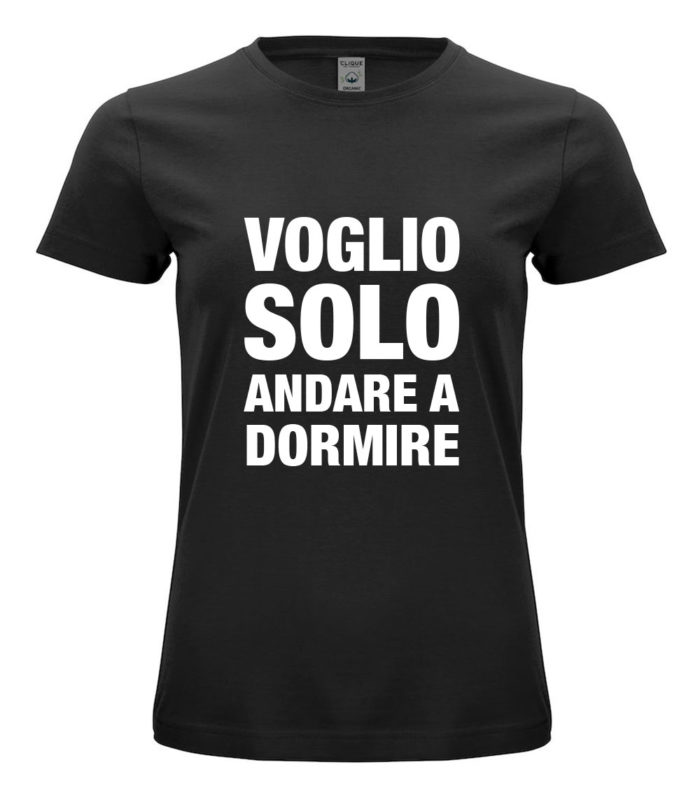 T-shirt con scritta Voglio solo un buon caffè in cotone organico 100% - Ikona Studio stampa digitale